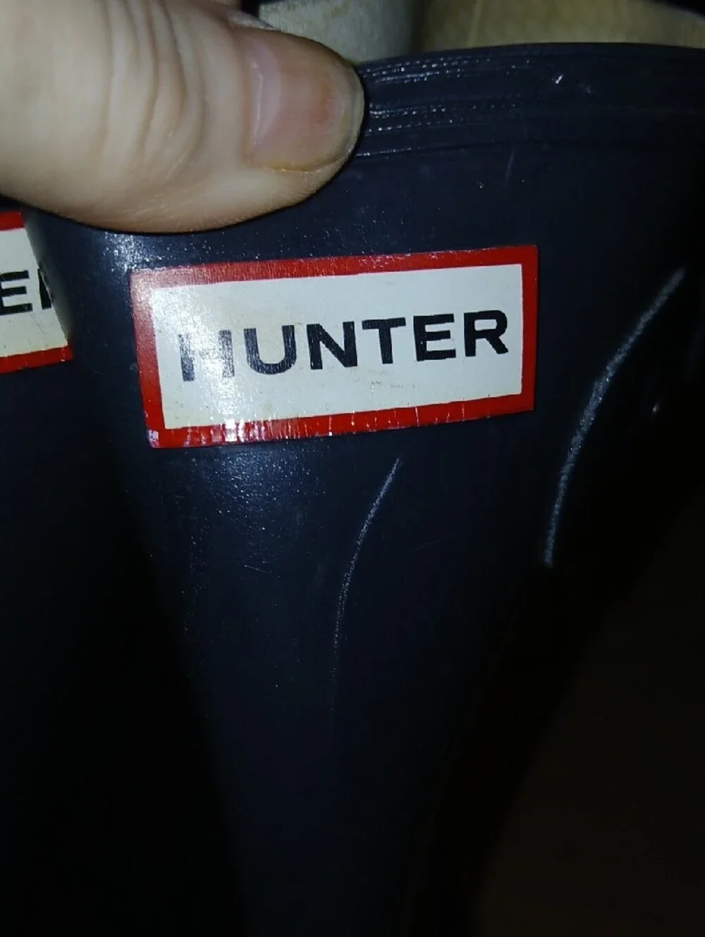 Hunter Unisex Navy Original Gloss Tall Rain/Snow Boots Sz: M6, W7
